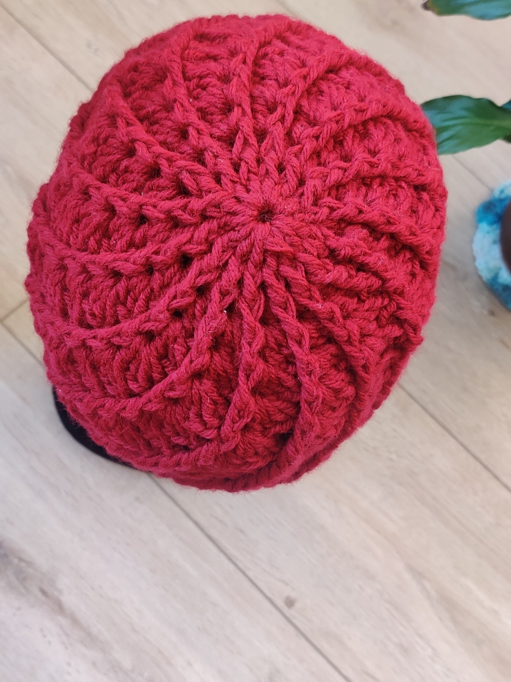 Hand-Crocheted Wool Beanie – Textured – One Size - Picture 5 of 7